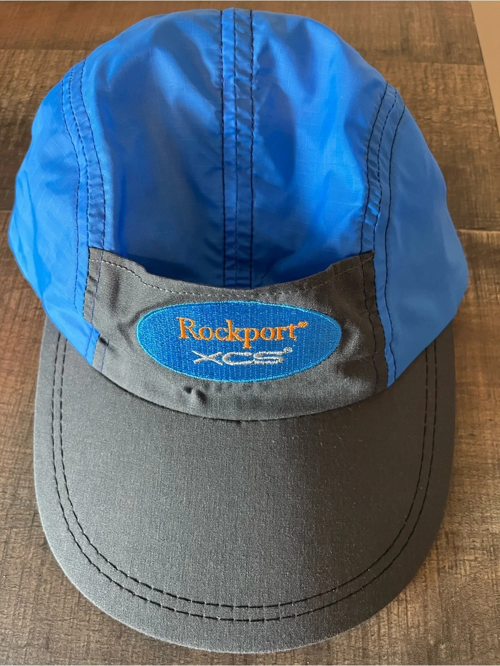Vintage Rockport XCS Blue Gray Nylon 5-Panel Running Camp Cap